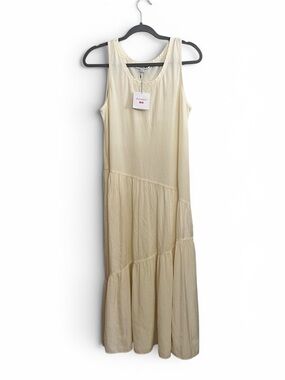 JW Anderson X Uniqlo CreamTiered Sleeveless Maxi Dress Size M Womens COTTON NWT